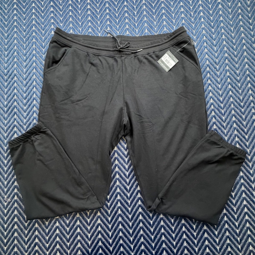 Eddie Bauer Camp Jogger Womens XXL Black Drawstring Elastic Cuff Sweatpants